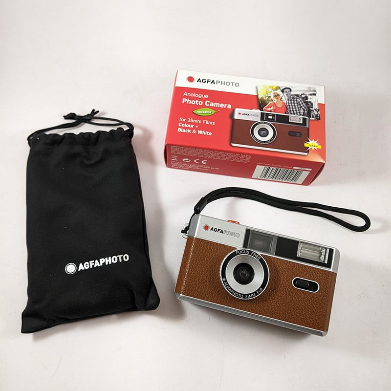 Agfa réuitilisable jetable camera appareil 35mm 135 24 36 argentique photo photographie pellicule point and shoot marron compact