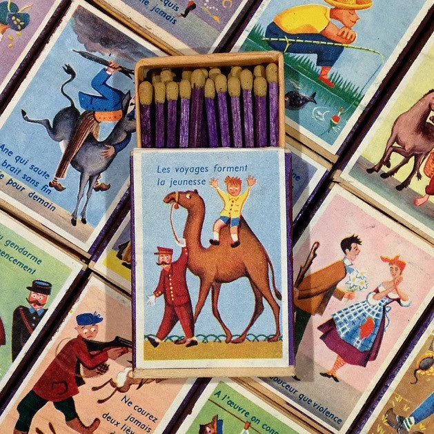 allumettes boite bois seita ancien vintage fables proverbes tabac 1970