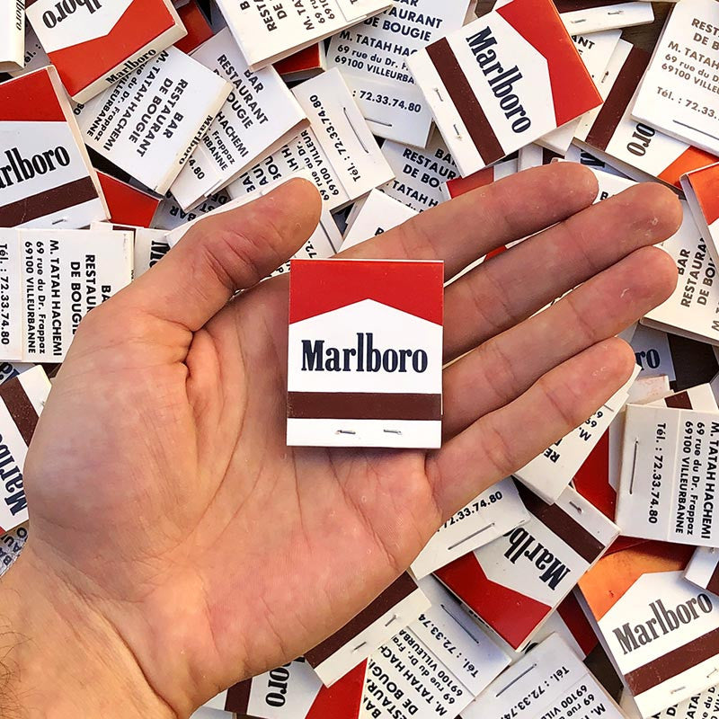 boite allumettes marlboro tabac bar moderne vintage stock ancien bar 1980 villeurbanne