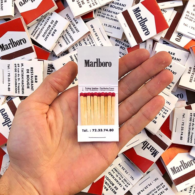 boite allumettes marlboro tabac bar moderne vintage stock ancien bar 1980 villeurbanne