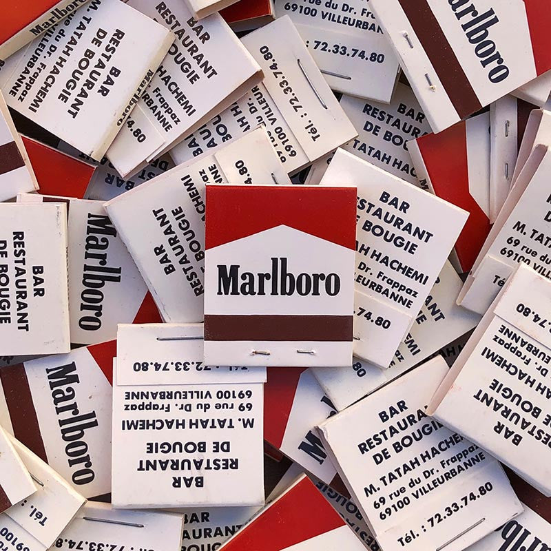 boite allumettes marlboro tabac bar moderne vintage stock ancien bar 1980 villeurbanne