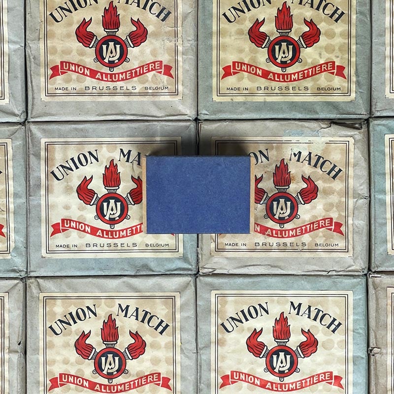 boite bois allumettes union match belgique bruxelles ancien vintage tabac 1960 1950