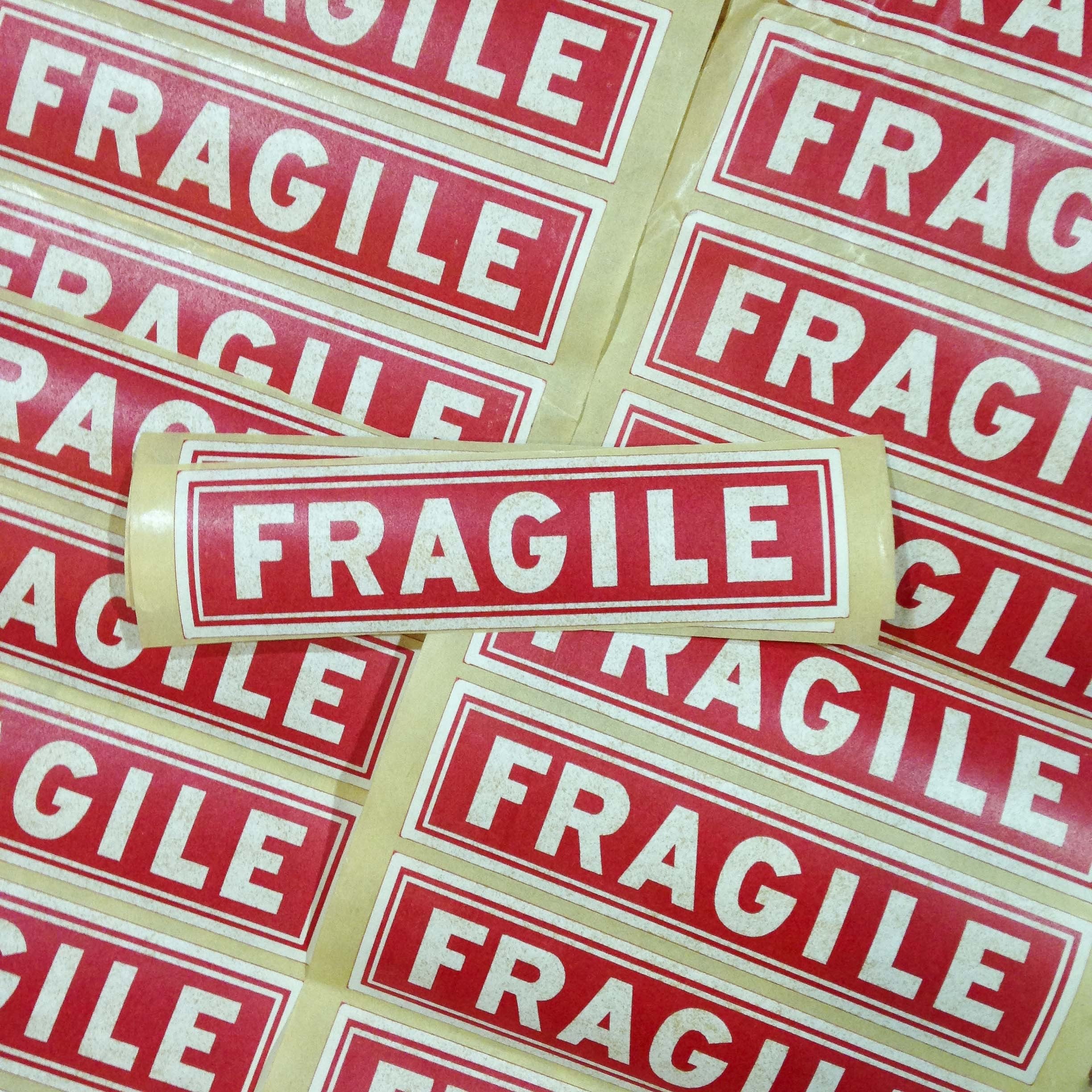 autocollant fragile ancien vintage papier imprimerie 1950