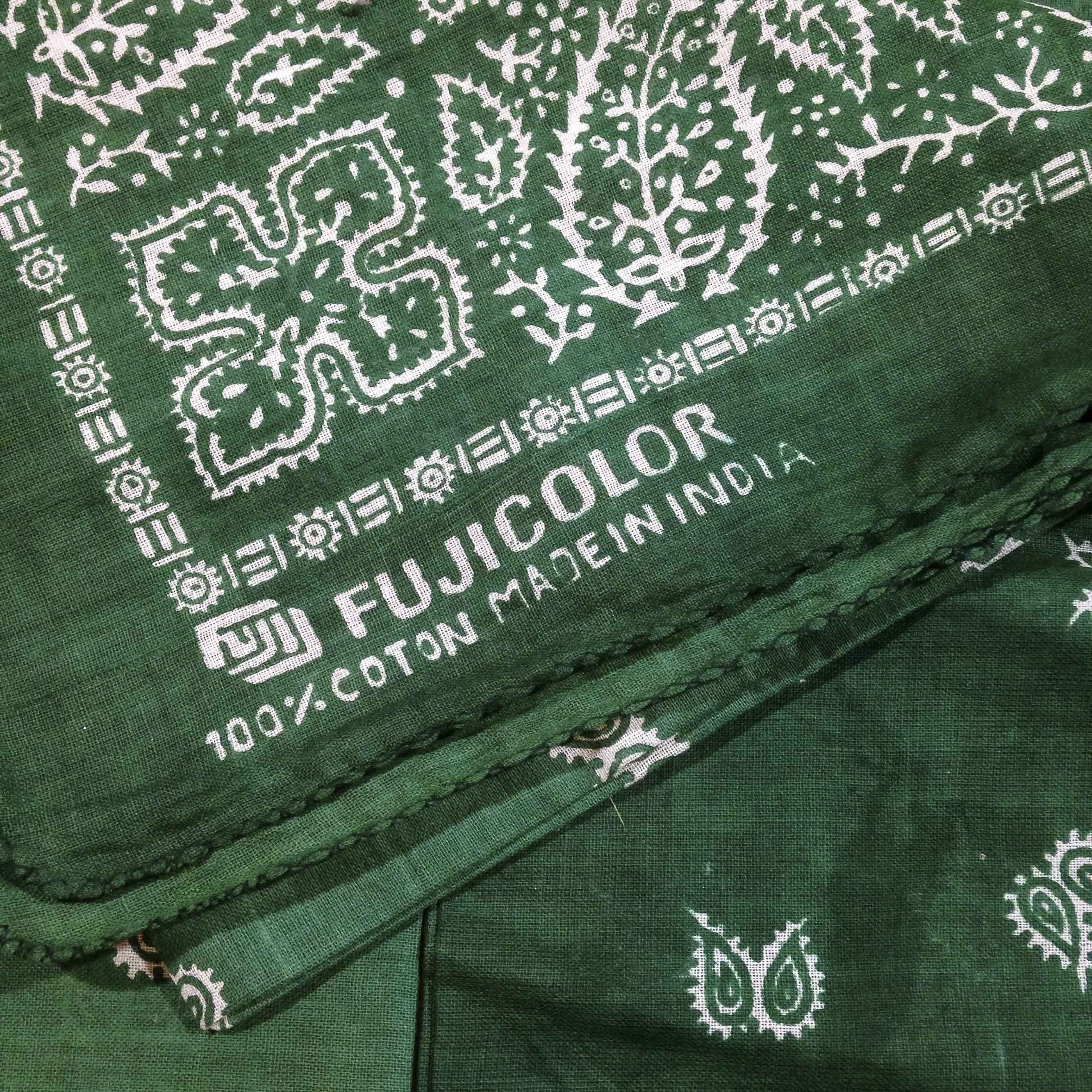 fujicolor vert bandana tissu textile ancien vintage magasin photo 1990