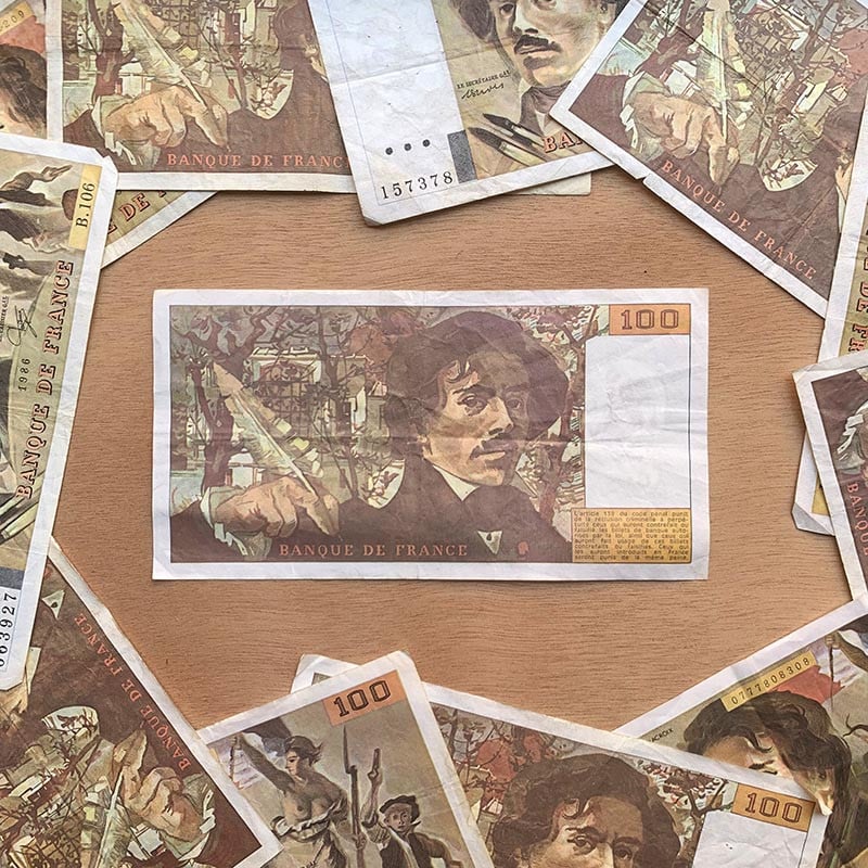 billet 100 francs delacroix france ancien vintage collection papier illustration 1978 1995