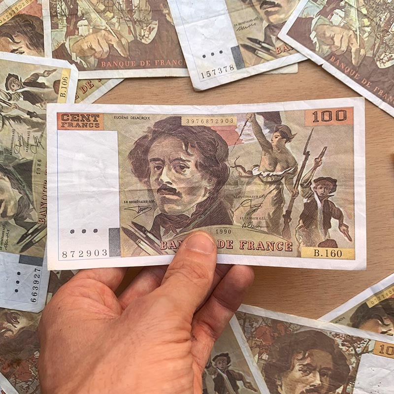 billet 100 francs delacroix france ancien vintage collection papier illustration 1978 1995
