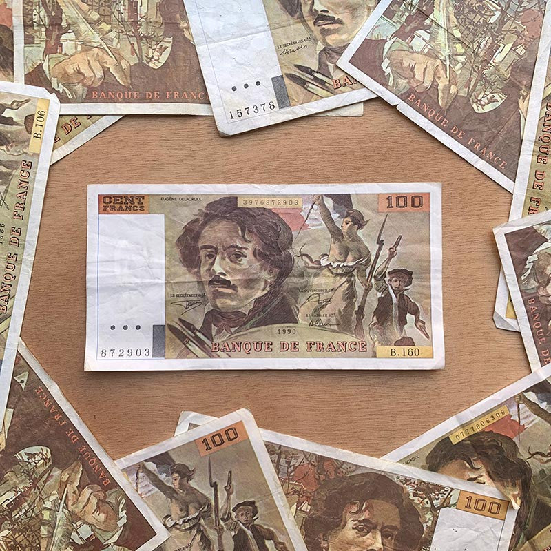 billet 100 francs delacroix france ancien vintage collection papier illustration 1978 1995
