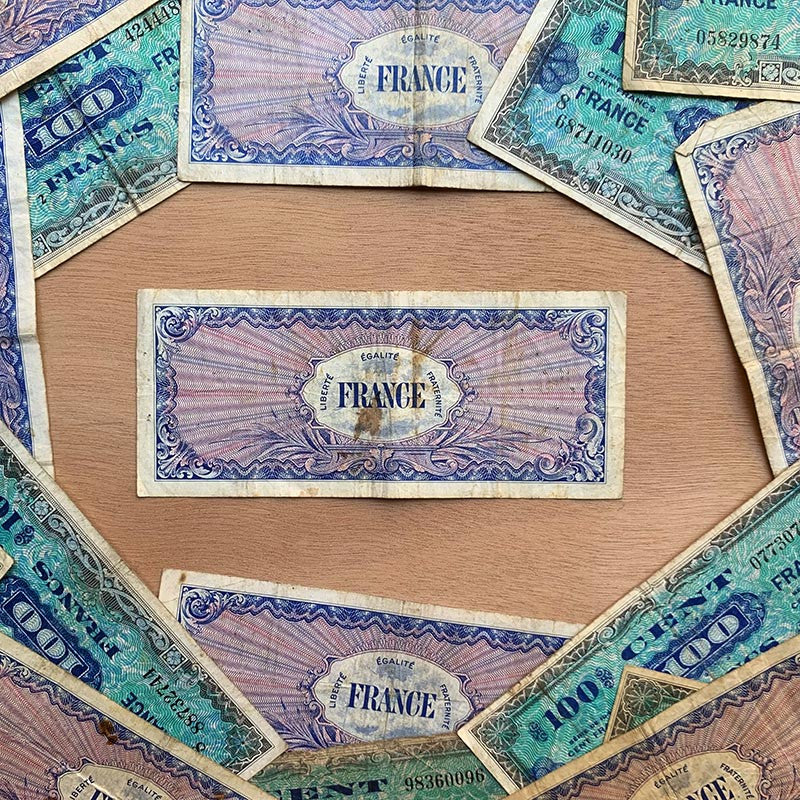 Billet Drapeau Dollar 100 Francs 1944