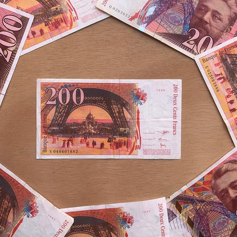 billet 200 francs gustave eiffel tour france ancien vintage collection papier illustration 1996 1999