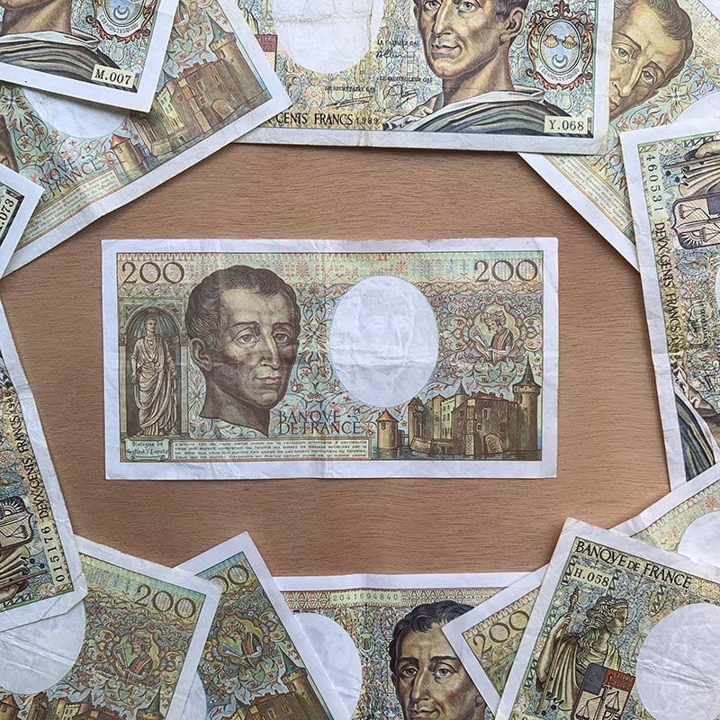 billet 200 francs montesquieu france ancien vintage collection papier illustration 1981 1994