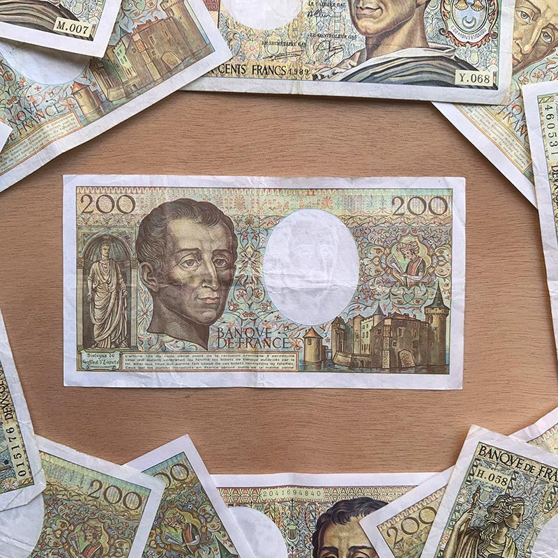 billet 200 francs montesquieu france ancien vintage collection papier illustration 1981 1994
