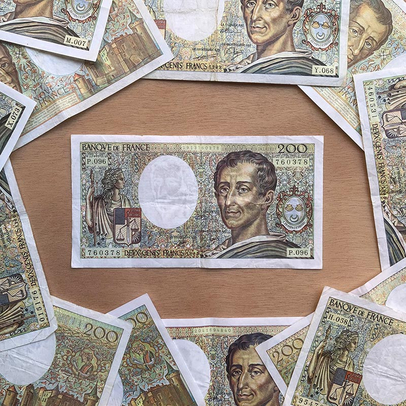 billet 200 francs montesquieu france ancien vintage collection papier illustration 1981 1994