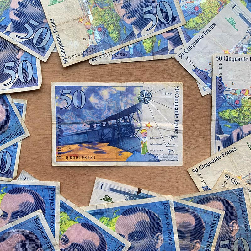 billet 50 francs antoine de saint exupéry france ancien vintage collection papier illustration 1992 1999