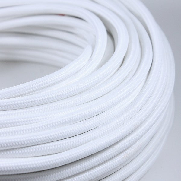 cable electrique couleur fil textile vintage tissu blanc rond coloré lampe luminaire