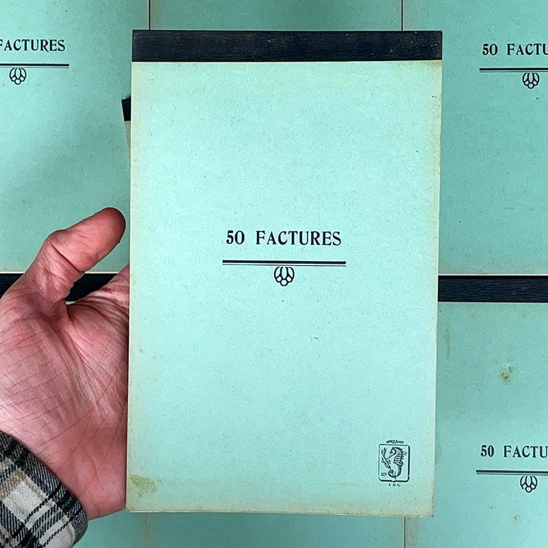 bloc factures ancien administratif entreprise comptable bureau professionnel 1950 1960