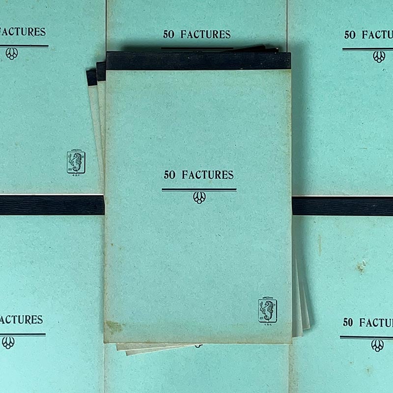 bloc factures ancien administratif entreprise comptable bureau professionnel 1950 1960