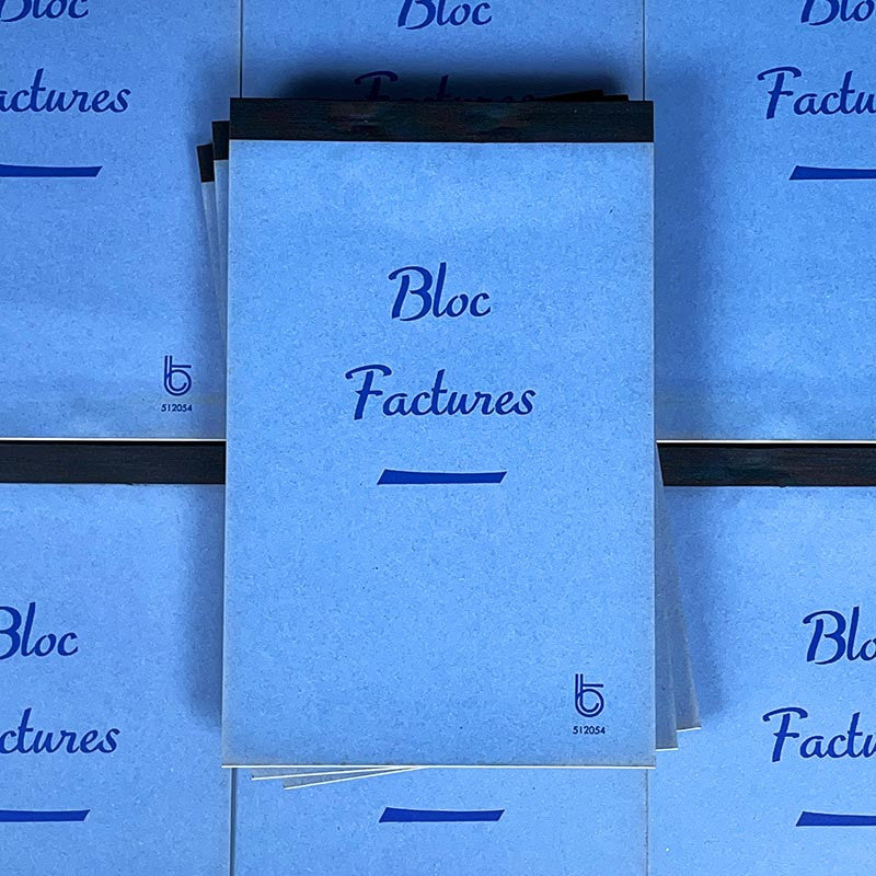bloc carbone factures ancien administratif entreprise comptable bureau professionnel 1950 1960