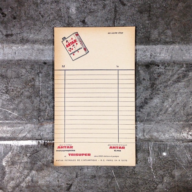 Bloc-Note Facturette Antar 1970 N°1