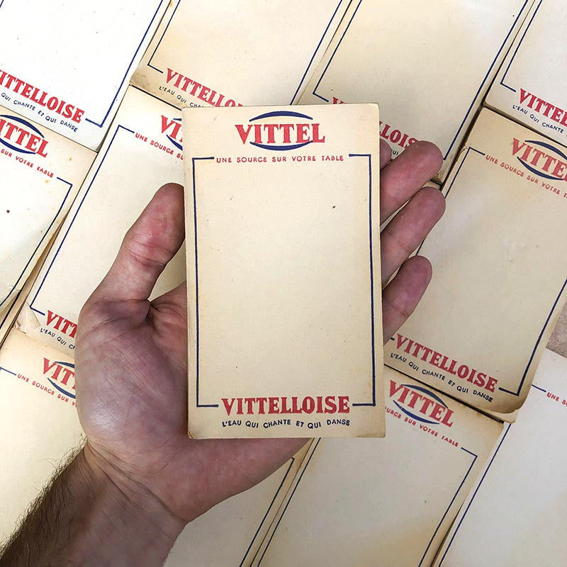 bloc notes ancien publicitaire bar brasserie café vittel vittelloise vintage 1970