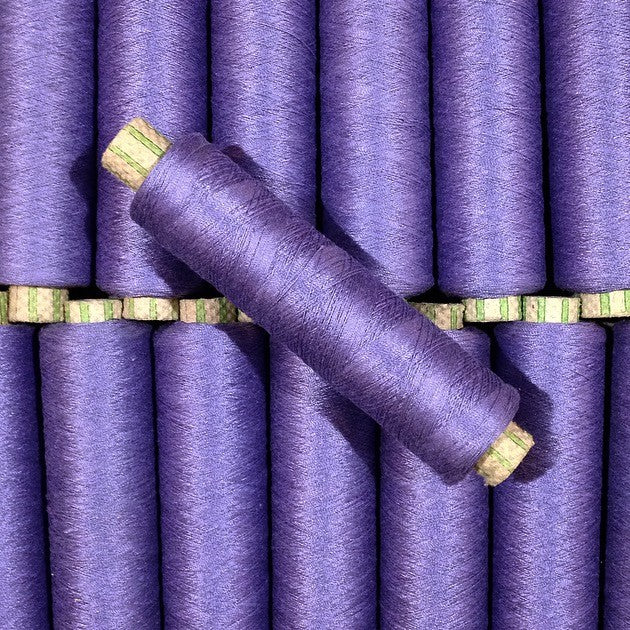 bobine violet fil coton ancien vintage mercerie 1990