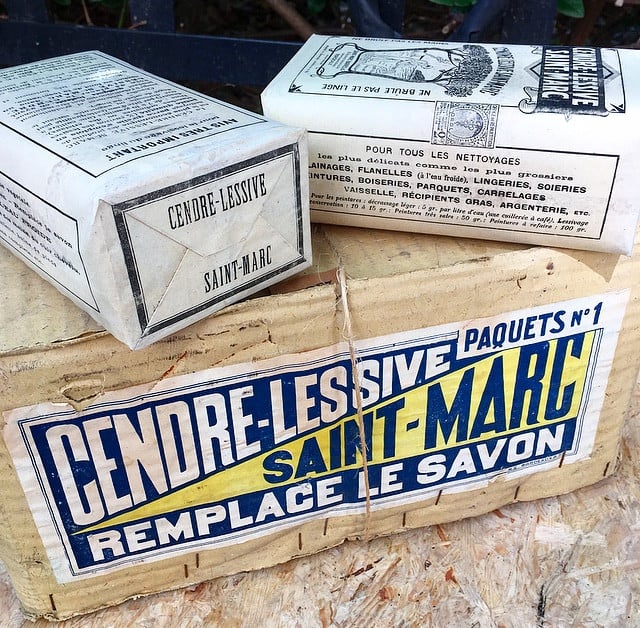 boite paquet ancien cendre lessive st marc 1920 1930 blanc