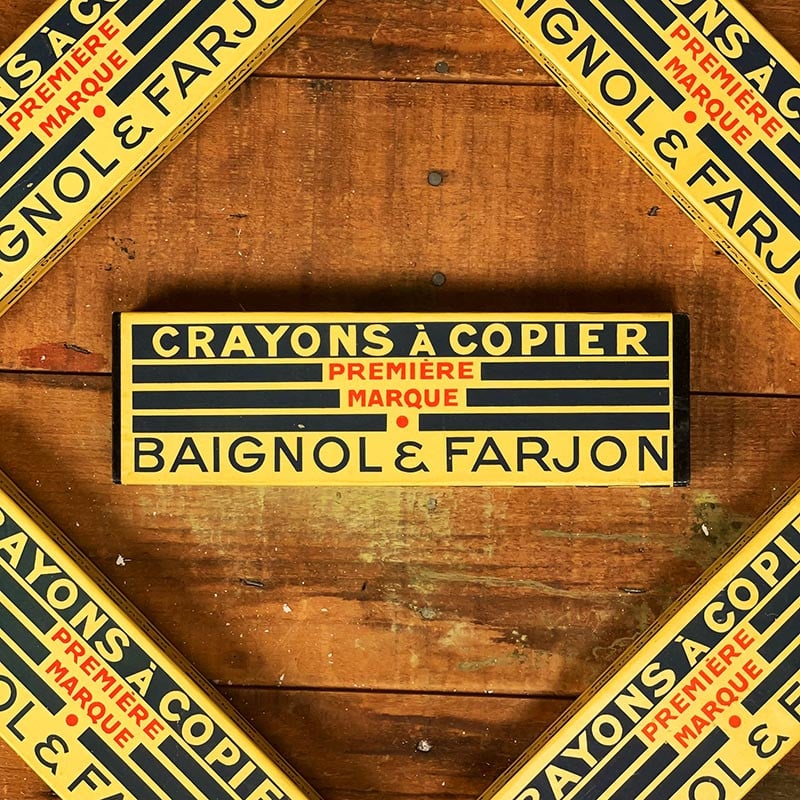 boite de crayons à papier ancien baignol et farjon 1950 1940 papeterie ancienne bureau école