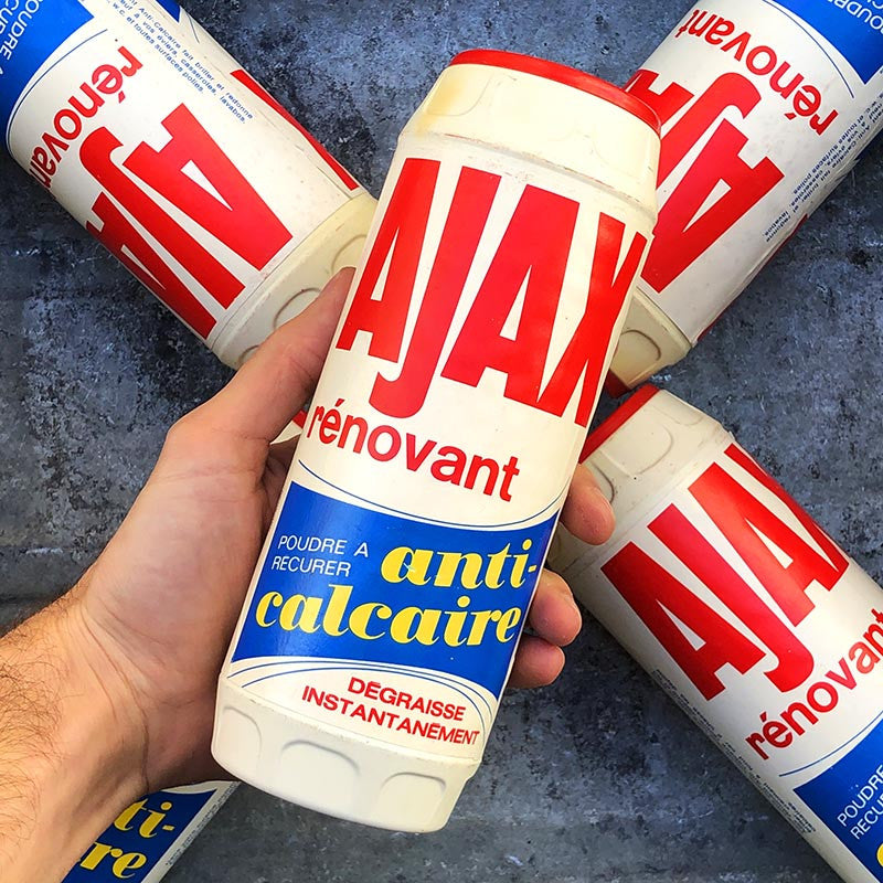 boite paquet ancien ajax rénovant anti calcaire 1960 poudre epicerie ancienne