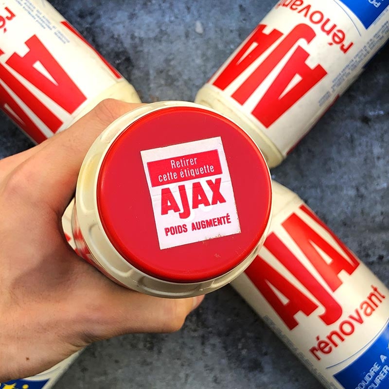 boite paquet ancien ajax rénovant anti calcaire 1960 poudre epicerie ancienne