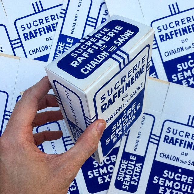 boite sucre sucrerie raffinerie chalon sur saone 1960 vintage emballage