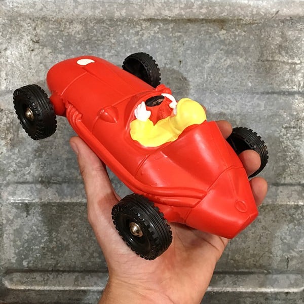 Jouet voiture bolide course rouge ancien vintage 1960