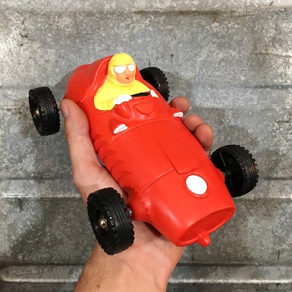 Jouet voiture bolide course rouge ancien vintage 1960