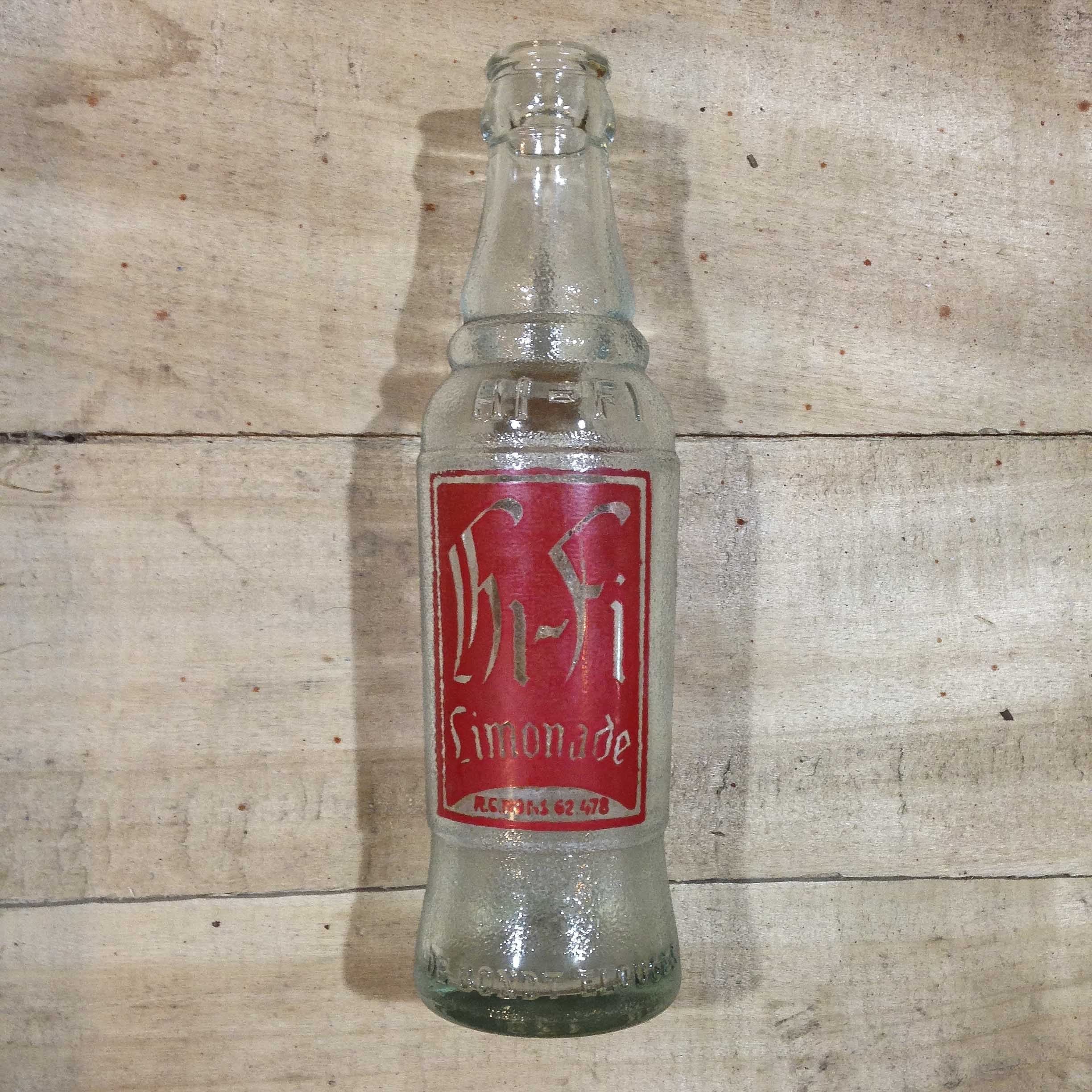 bouteille verre limonade hifi rouge ancien vintage brasserie 1950