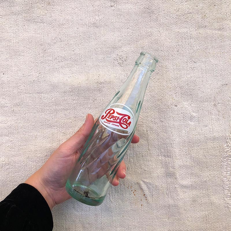 bouteille pepsi pepsi-cola cola ancienne bar bistrot brasserie ancien vintage verre 1960
