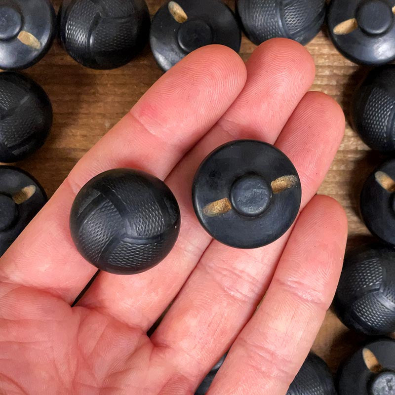 Black Wood Button 27mm 1930