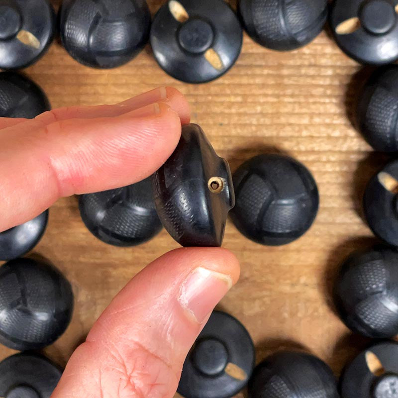 Black Wood Button 27mm 1930