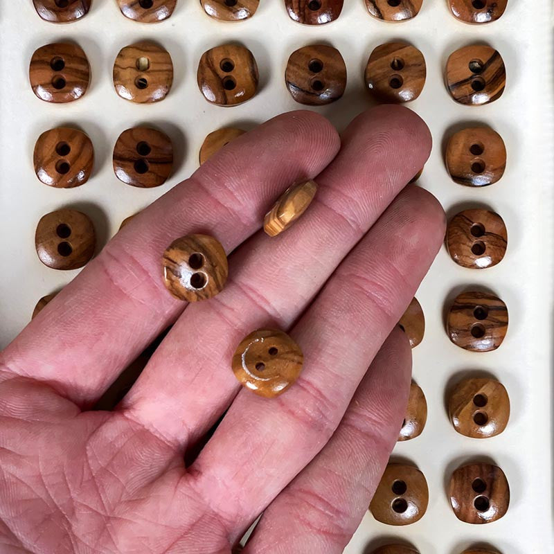 1960s Wooden Button 13mm