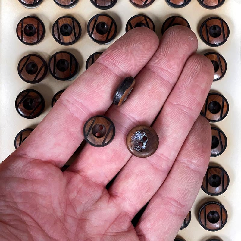 Wooden Button 14mm 1960