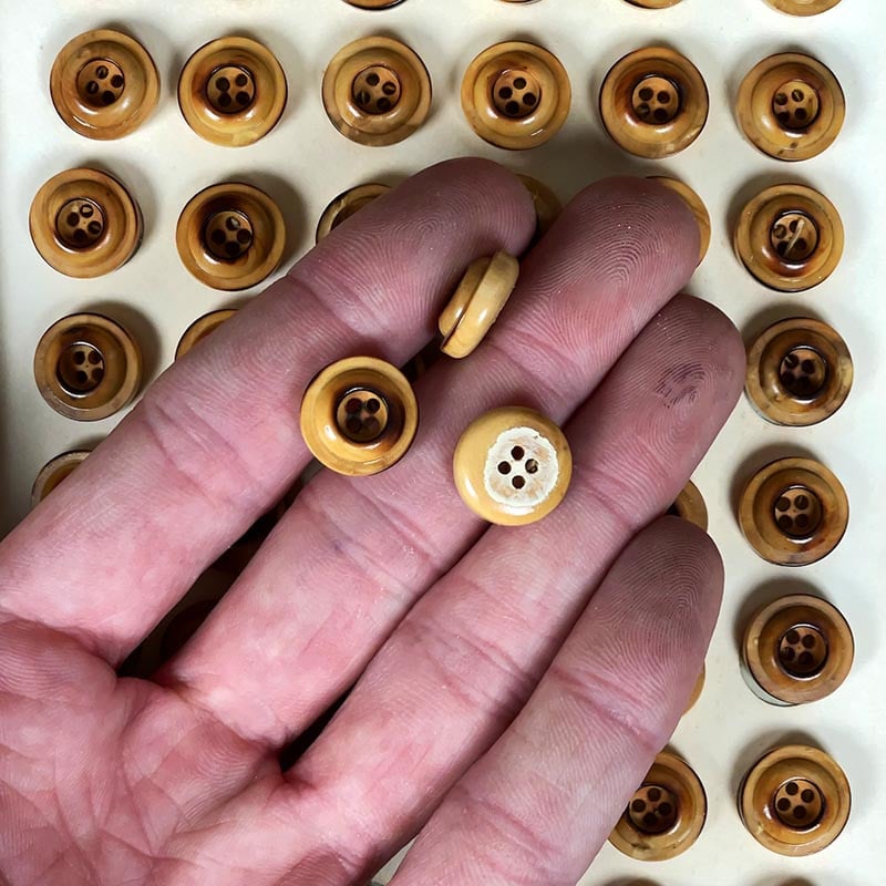 Wooden Button 14mm 1960