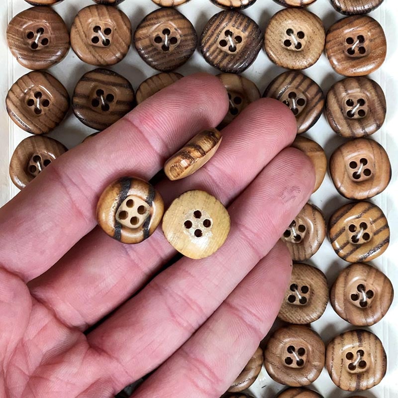 Wooden Button 17mm 1960
