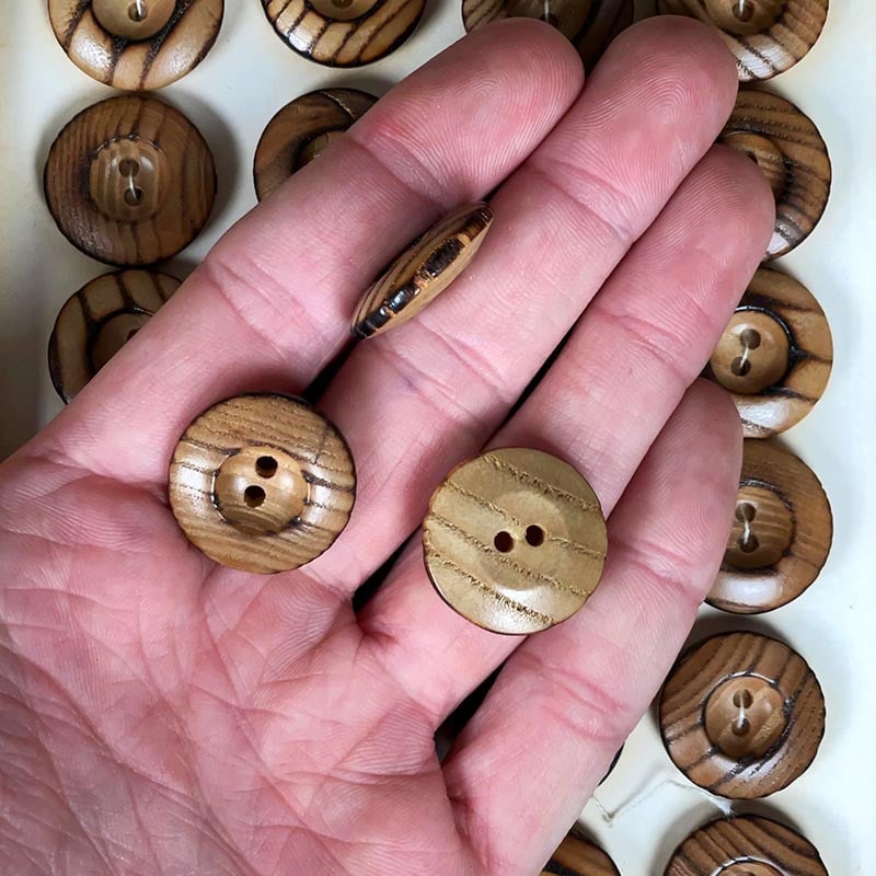 22mm Wooden Button 1960