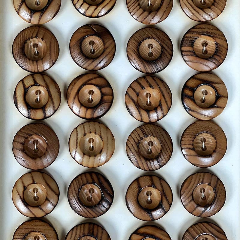 22mm Wooden Button 1960