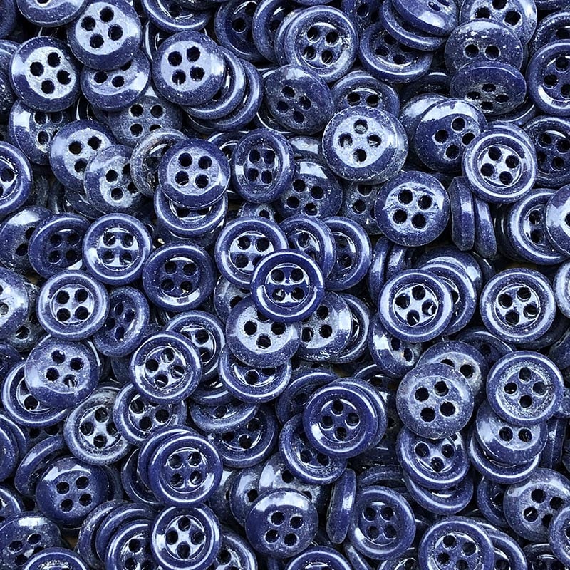 Bouton en Verre Bleu Nuit 11mm 1930