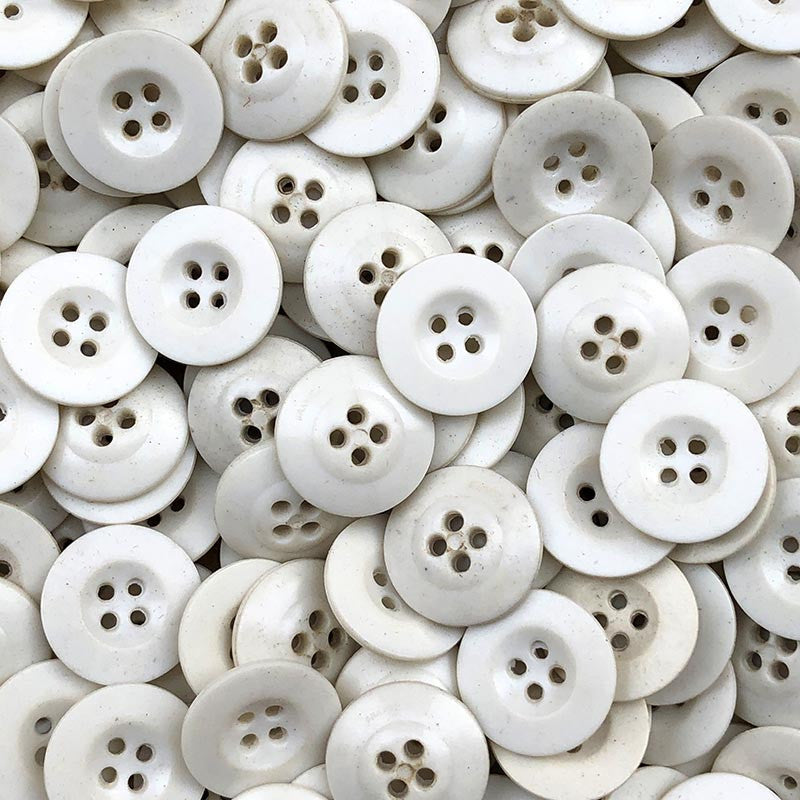bouton ancien plastique blanc 17mm 1950 armée vintage