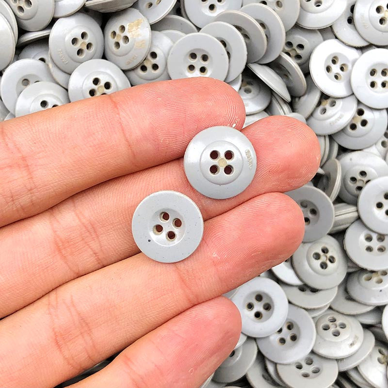bouton ancien plastique gris 14mm 1950 armée vintage