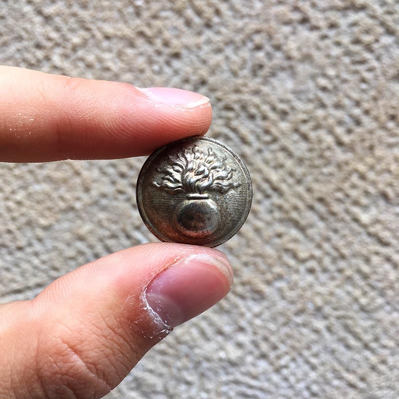 bouton ancien gendarmerie militaire HJ Paris 21mm 1920 Ancien Vintage Militaire