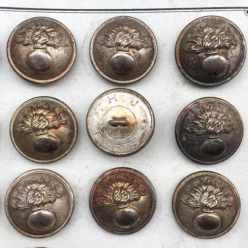 bouton ancien gendarmerie militaire HJ Paris 21mm 1920 Ancien Vintage Militaire