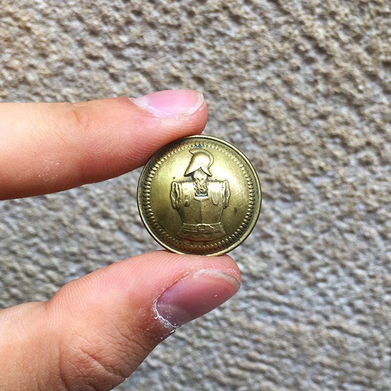 bouton ancien génie militaire TW&W Paris 23mm 1890 Ancien Vintage Militaire