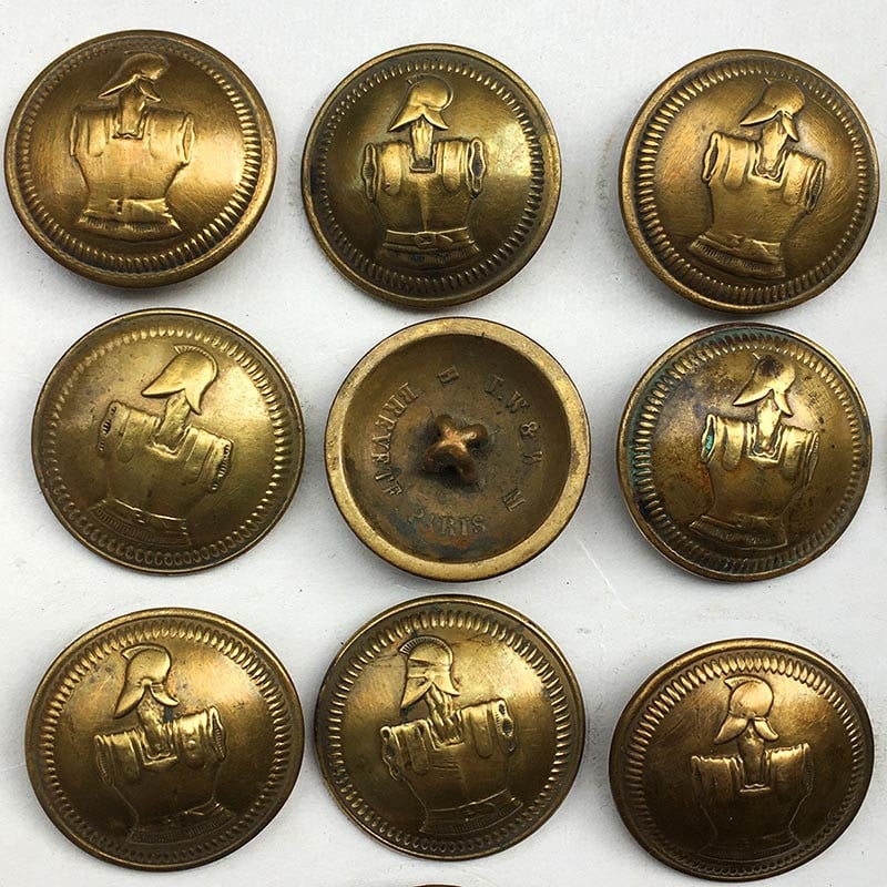 bouton ancien génie militaire TW&W Paris 23mm 1890 Ancien Vintage Militaire
