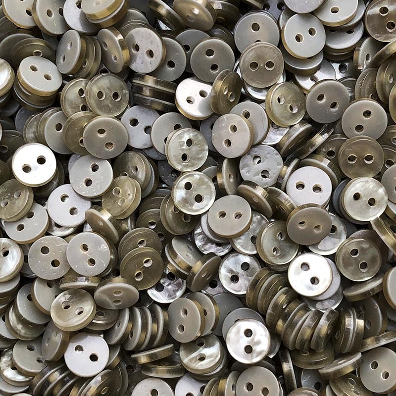 Bouton Gris Nacré Clair 10mm 1940