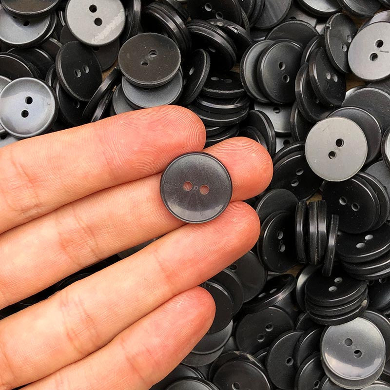 Bouton Gris Noir 14mm 1960